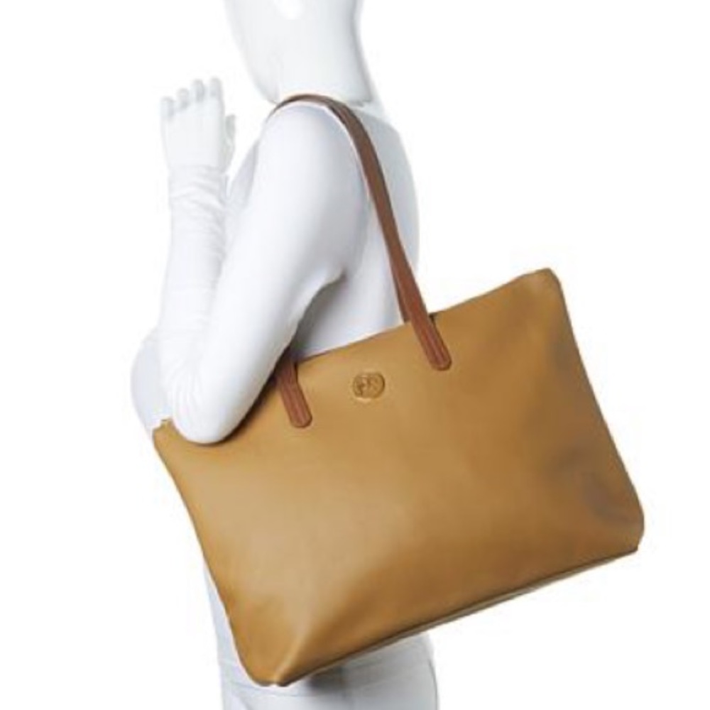 NWOT Camel Genuine Pebble Leather Handbag